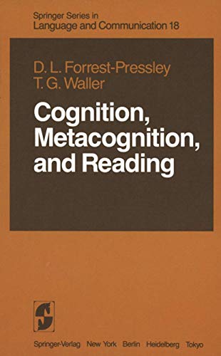 Beispielbild fr Cognition, Metacognition, and Reading (Springer Series in Language and Communication) zum Verkauf von medimops