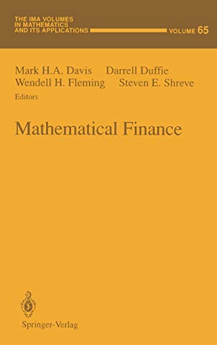 Imagen de archivo de Mathematical Finance a la venta por Better World Books