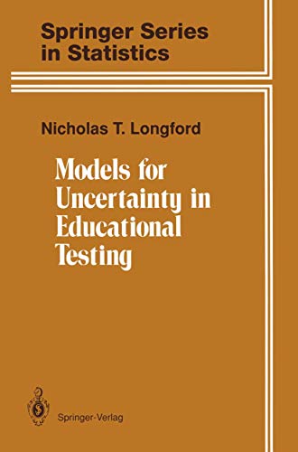 Imagen de archivo de Models for Uncertainty in Educational Testing a la venta por Better World Books