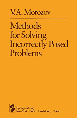 Imagen de archivo de Methods for Solving Incorrectly Posed Problems a la venta por Better World Books