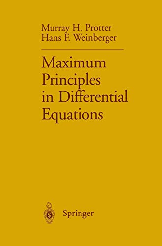 Imagen de archivo de Maximum Principles in Differential Equations a la venta por BooksRun