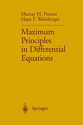 9780387960685: Maximum Principles in Differential Equations