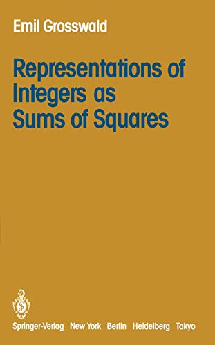 Imagen de archivo de Representations of Integers As Sums of Squares a la venta por Better World Books