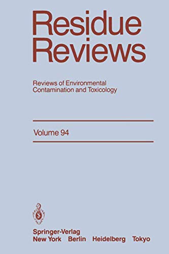 9780387961309: Residue Reviews: Reviews of Environmental Contamination and Toxicology