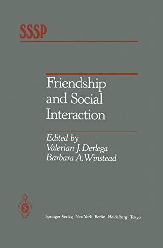 Imagen de archivo de Friendship And Social Interaction (springer Series In Social Psychology) a la venta por Romtrade Corp.