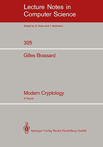 9780387968421: Modern Cryptology: A Tutorial