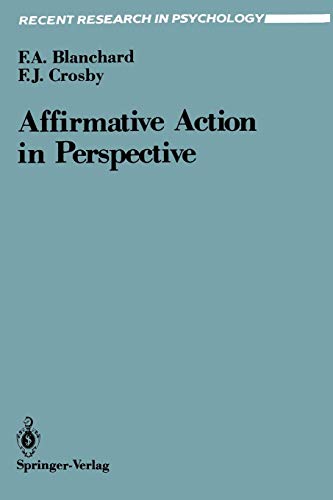 Imagen de archivo de Affirmative Action in Perspective (Recent Research in Psychology) a la venta por Wonder Book