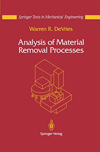9780387977287: Analysis of Material Removal Processes (Mechanical Engineering Series)