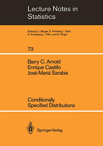 Conditionally Specified Distributions (Lecture Notes in Statistics)