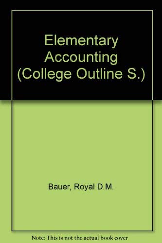 Imagen de archivo de Elementary Accounting (College Outline) a la venta por Redux Books