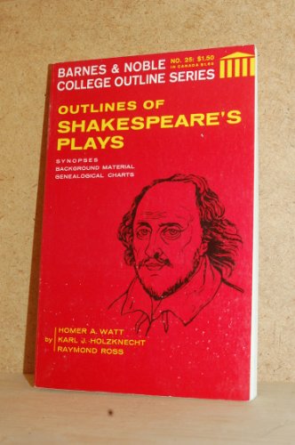 9780389001133: Outlines of Shakespeares Plays (Coll. Outline S)
