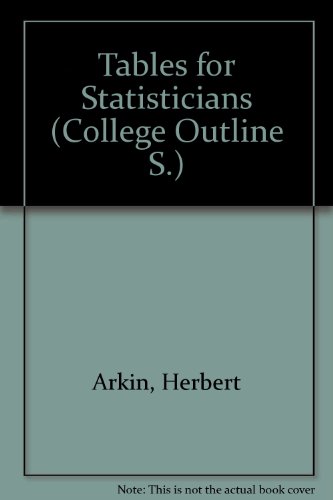 Stock image for Tables for Statisticians (Coll. Outline S) for sale by POQUETTE'S BOOKS