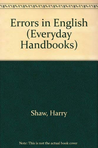 9780389002390: Errors in English (Everyday Handbooks)