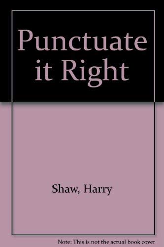 Stock image for Punctuate It Right for sale by POQUETTE'S BOOKS