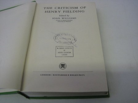 9780389010845: The Criticism of Henry Fielding