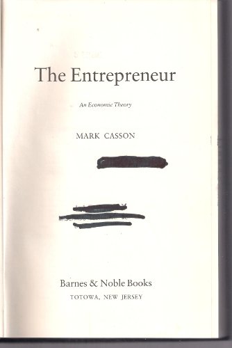 Beispielbild fr The Entrepreneur : An Economic Theory zum Verkauf von Better World Books