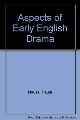 Beispielbild fr Aspects of Early English Drama zum Verkauf von Better World Books