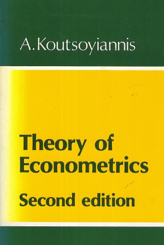 A Koutsoyiannis Theory Of Econometrics Pdf