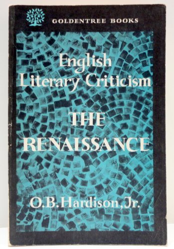 Beispielbild fr English Literary Criticism The Renaissance zum Verkauf von Wonder Book