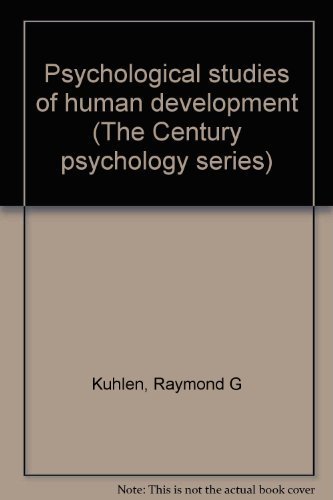 Beispielbild fr Psychological Studies of Human Development zum Verkauf von Better World Books