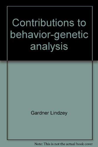 Imagen de archivo de Contributions to Behavior-Genetic Analysis : The Mouse As a Prototype a la venta por Better World Books