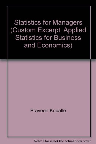 9780390805515: Statistics for Managers (Custom Excerpt: Applied Statistics for Business and Economics)