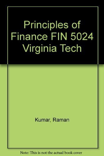 Imagen de archivo de Principles of Finance FIN 5024 (Virginia Tech Custom Edition) a la venta por BookHolders