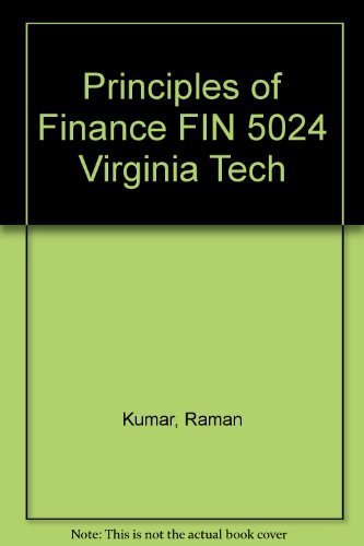 Stock image for Principles of Finance FIN 5024 (Virginia Tech Custom Edition) for sale by BookHolders