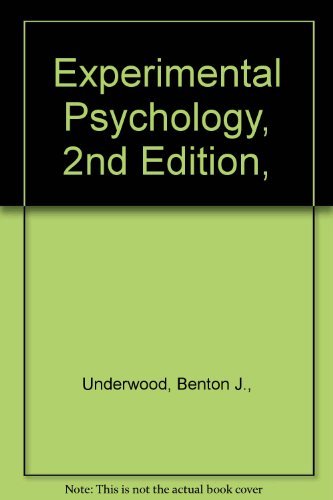 Imagen de archivo de Experimental Psychology, 2nd Edition, a la venta por ThriftBooks-Atlanta