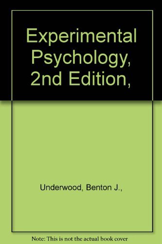 Stock image for Experimental Psychology, 2nd Edition, for sale by ThriftBooks-Dallas