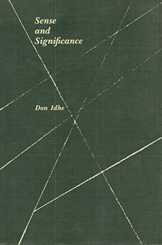 Sense and significance (Duquesne studies. Philosophical series) (9780391003132) by Ihde, Don