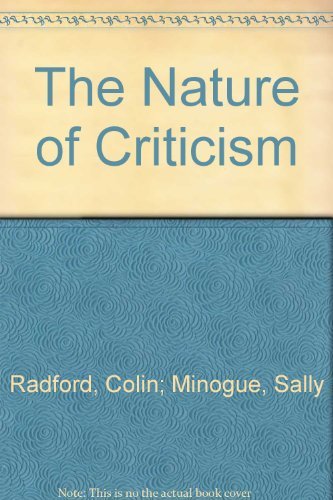 Beispielbild fr The Nature of Criticism zum Verkauf von Alphaville Books, Inc.
