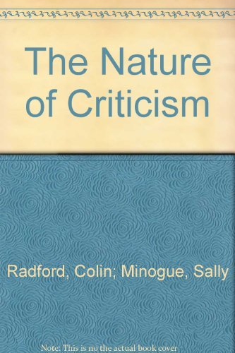 Stock image for The Nature of Criticism for sale by Better World Books Ltd