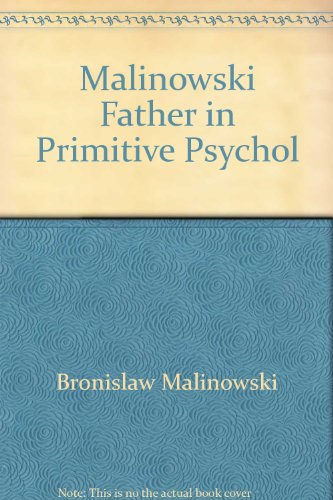 Beispielbild fr The Father in Primitive Psychology zum Verkauf von Dunaway Books