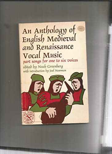 Imagen de archivo de An Anthology of English Medieval and Renaissance Vocal Music: part songs for one to six voices a la venta por Gil's Book Loft