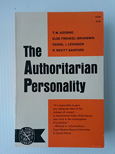 Stock image for The Authoritarian Personality for sale by Blindpig Books