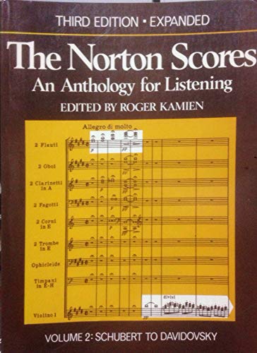 Imagen de archivo de The Norton scores: An anthology for listening - Volme 2 a la venta por HPB-Movies