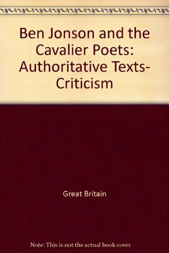 Beispielbild fr Ben Jonson and the Cavalier Poets zum Verkauf von Better World Books