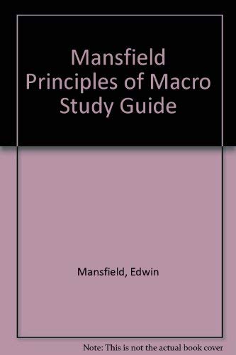 Image d'archives pour Study Guide for Principles of Macroeconomics [Apr 01, 1975] Mansfield, Edwin mis en vente par Sperry Books
