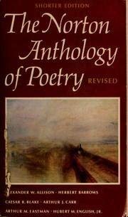 The Norton Anthology of Poetry: Revised Shorter Edition (9780393092516) by Allison, Alexander W.