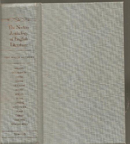 Beispielbild fr The Norton Anthology of English Literature : The Major Authors zum Verkauf von Better World Books