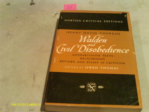 Beispielbild fr Walden and Civil Disobedience: A Norton Critical Edition zum Verkauf von Wonder Book