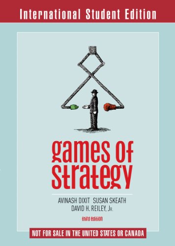 Beispielbild fr Games of Strategy zum Verkauf von Better World Books: West