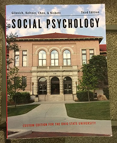 9780393137736: Social Psychology Custom Edition for the Ohio State University
