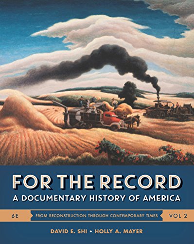 Imagen de archivo de For the Record: A Documentary History of America a la venta por Goodwill Southern California