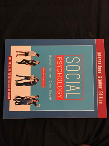 Imagen de archivo de Social Psychology a la venta por Reuseabook