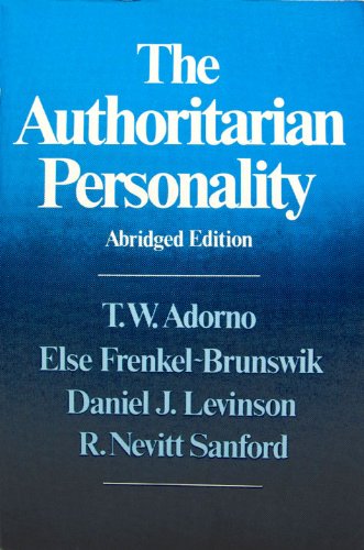 Stock image for The Authoritarian Personality (Studies in Prejudice) by Theodor W. Adorno (1983-06-22) for sale by HPB-Red