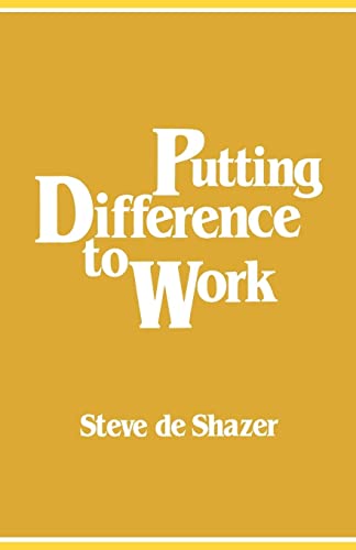 Imagen de archivo de Putting Difference to Work a la venta por ThriftBooks-Atlanta