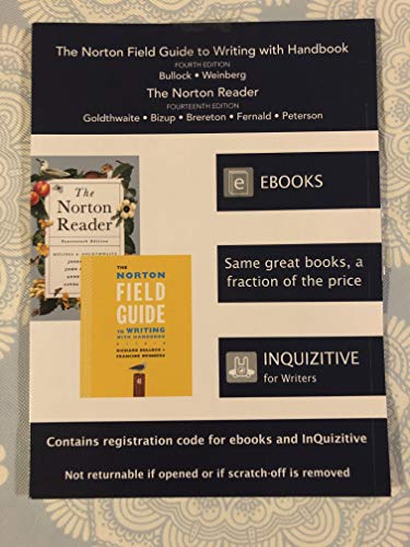 Stock image for The Norton Field Guide to Writing with Handbook 4th edition and The Norton Reader 14th edition for sale by BooksRun