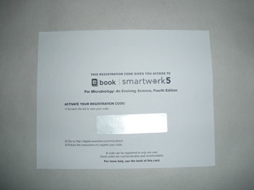 Beispielbild fr Smartwork5 Printed Access Card for Use with Microbiology: An Evolving Science 4th Edition (Smart Wor zum Verkauf von Wrigley Books